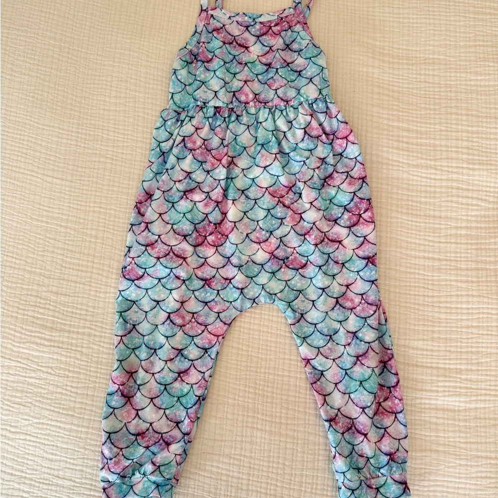 Mermaid Patterned Kids Jumpsuit